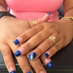 Solar nagels met natural tips en nail art